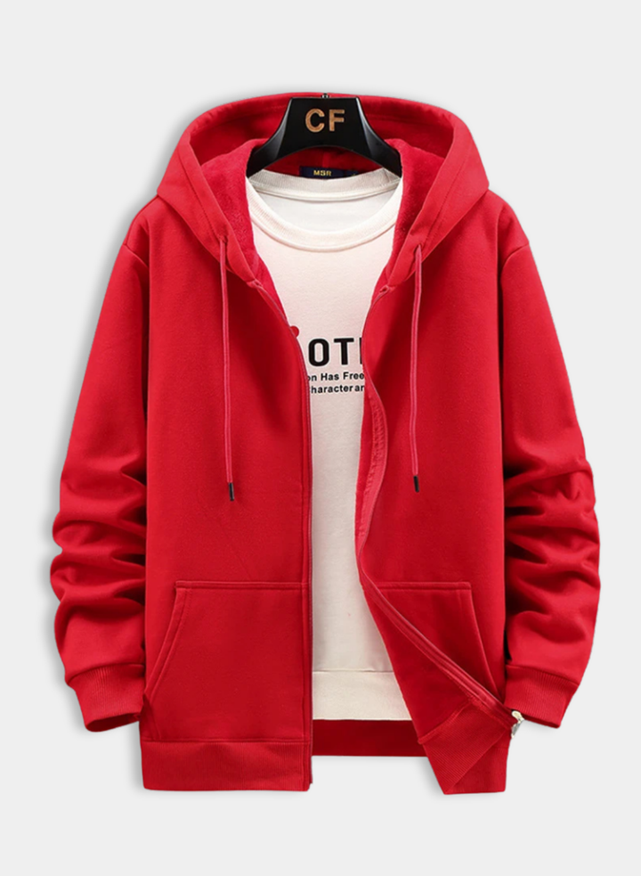 Big Size Fleece Hoodie for Men – Zip-Up Jacket