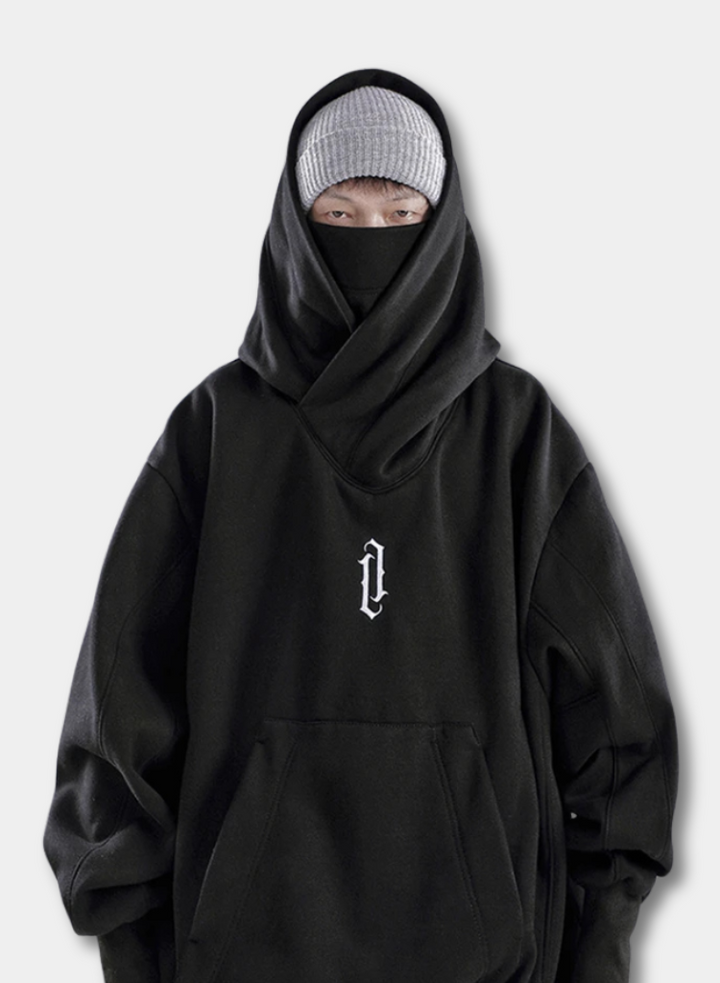Embroidered Turtleneck Hoodie for Men