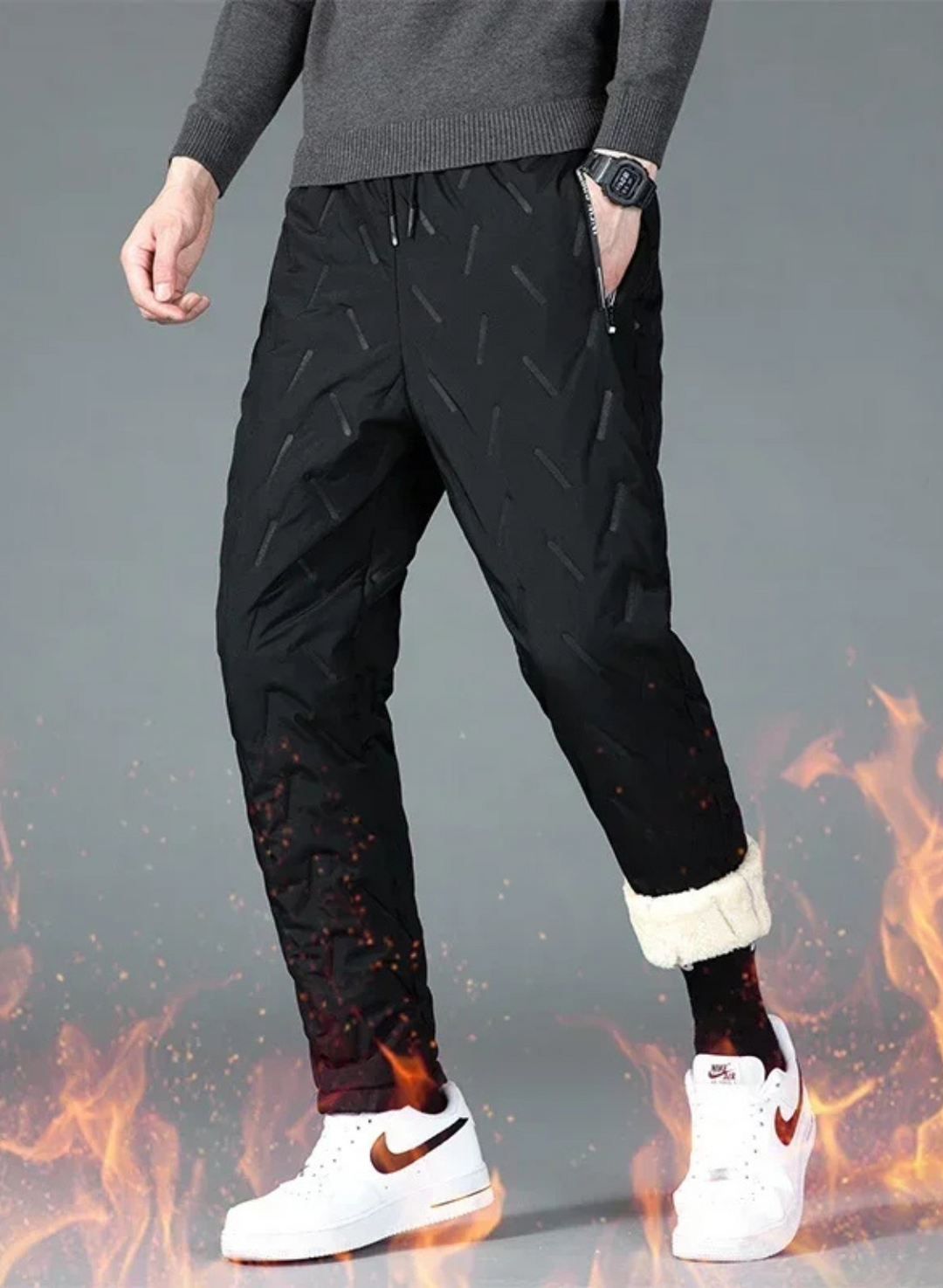 Men's Winter Fleece-Lined Waterproof Joggers