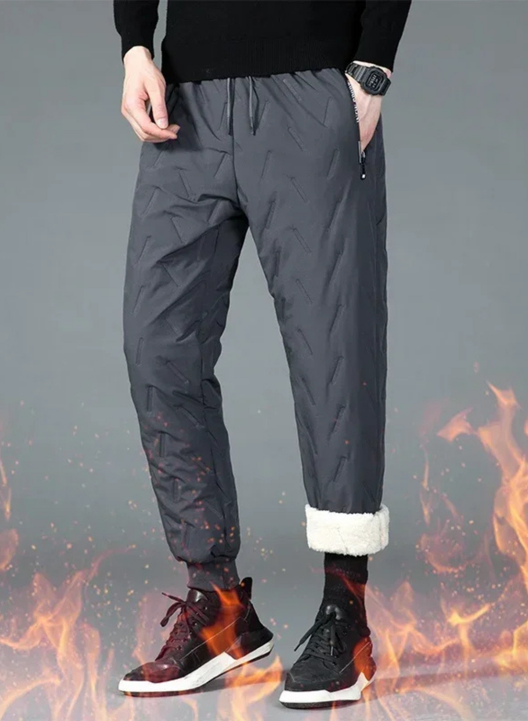 Men's Winter Fleece-Lined Waterproof Joggers
