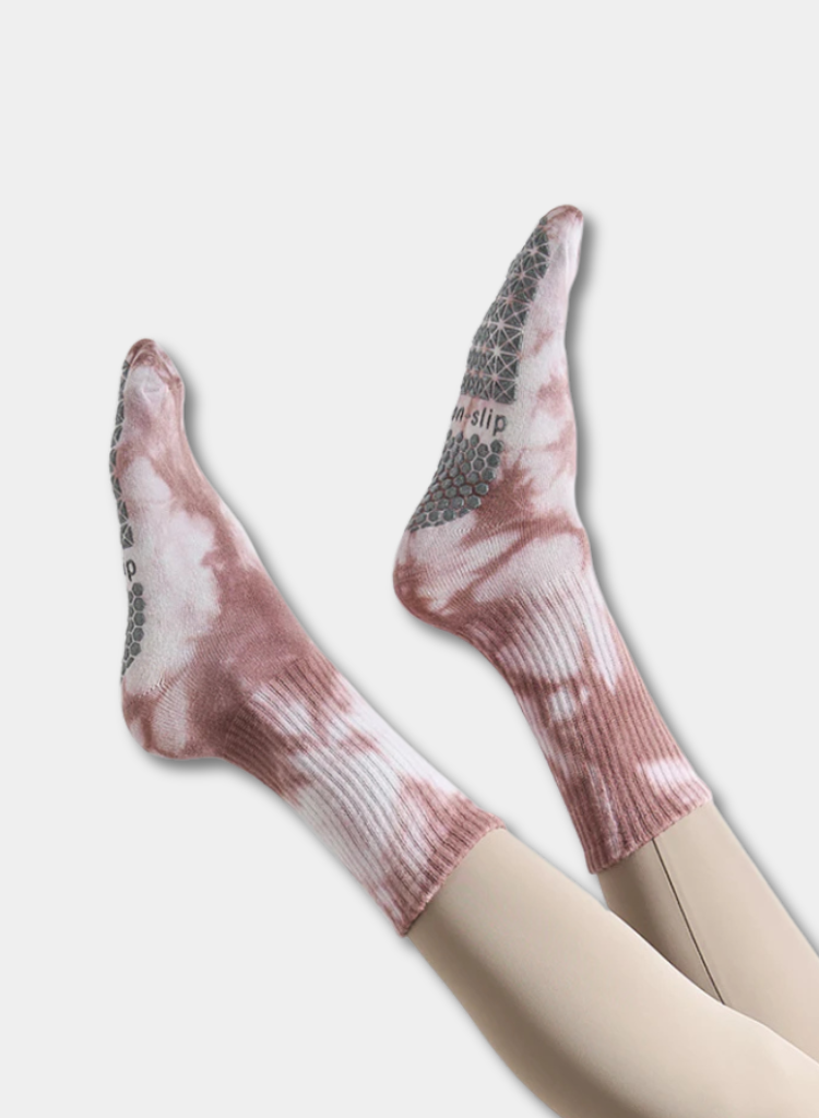 Winter-Ready Tie-Dye Yoga Grip Socks