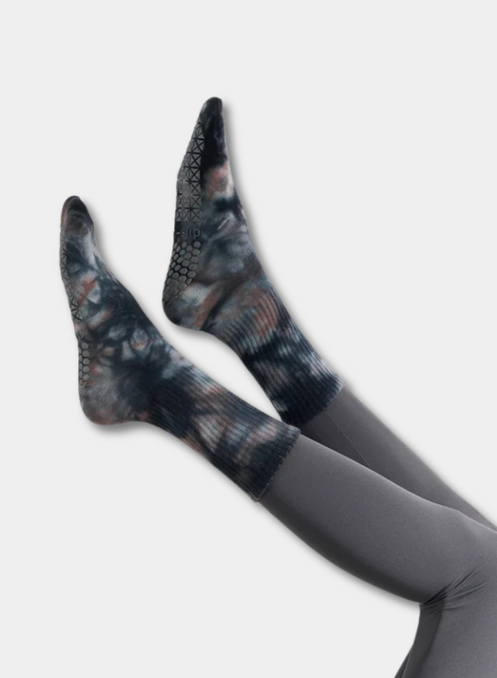 Winter-Ready Tie-Dye Yoga Grip Socks