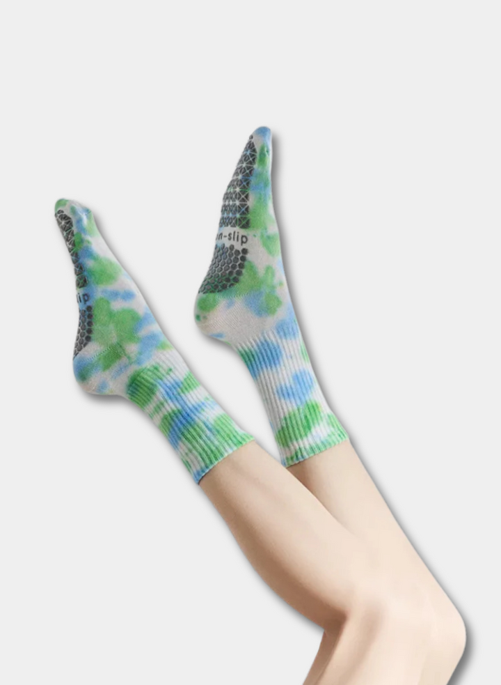 Winter-Ready Tie-Dye Yoga Grip Socks