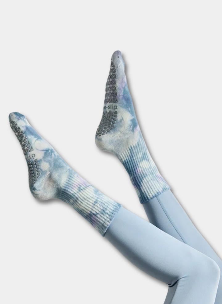 Winter-Ready Tie-Dye Yoga Grip Socks