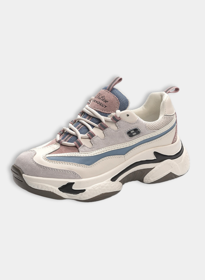Women's Retro Leather Platform Sneakers