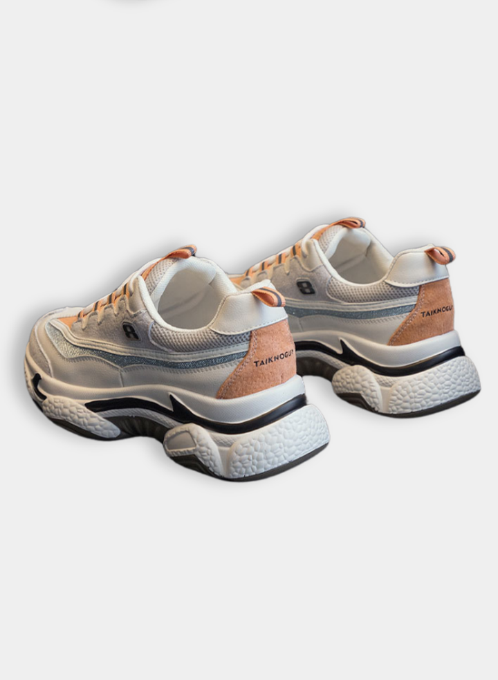 Women's Retro Leather Platform Sneakers