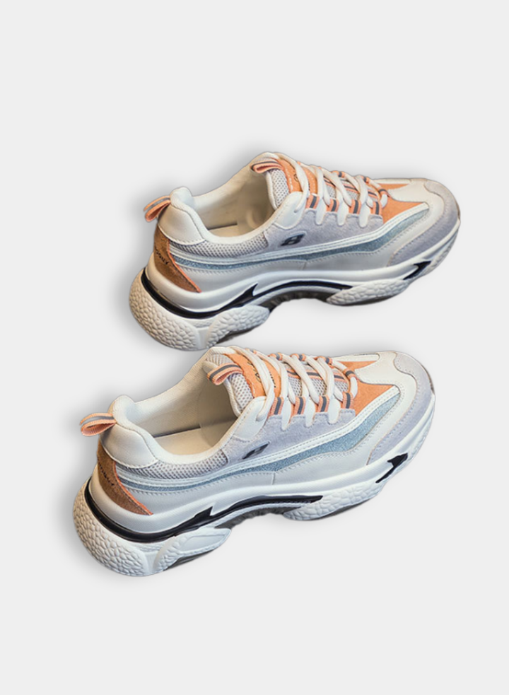 Women's Retro Leather Platform Sneakers